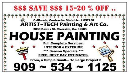 HOUSE PAINTING >>> SUMMER SERVICES $PECIAL = 15-20% Off