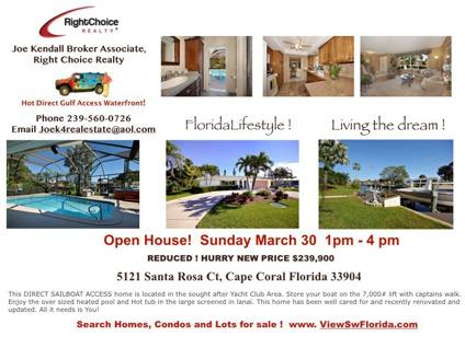 Open House! Sunday March 30 2014, Cape Coral Florida