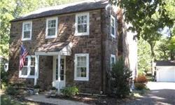 Yardley stone house with great character inside and out. Ready to move in! Unique features including original hardwood floors, crown molding, large wood burning stone fireplace in cozy living room, interior window shutters, newer eat in kitchen with