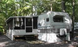 For Sale 40 ft 2006 Nomad Platinum Edition Model 3800 24x10 Deck & Aluminum screen room. Large Stoned site 2 Bedroom- one triple bunk room & rear master with queen bed. Front kitchen layout with lots of open space. Free standing table & 4 chairs. Cherry