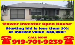OWER INVESTOR OPEN HOUSE 4/3 Pool Home AVAILABLE but not for long! ! ! ! ! Starting bid is less than 20% of market value ($30,000)!$25K repairs needed - comps up to $185K - This will go QUICK!This home will be sold to the highest acceptable bid on Sunday