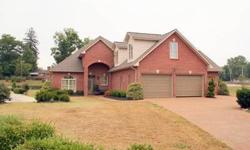 This gorgeous brick custom home boasts tall ceilings and extensive trim work throughout the plan. Main level features master BR plus 2 additional BRs, 2 BA, over-sized great room, formal DR, sunroom and gourmet kitchen. Two-sided gas FP separates great