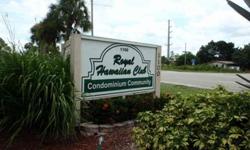 Royal Hawaiian, a second floor unit with 2 bedrooms and 2 baths. Open floor plan. Two domestic pets are allowed for owners. This unit may be rented for a minimun of ninety days one time per year. There is a carport spot for one car. Community features 2