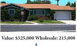 "Buy San Diego Wholesale Properties 20%-40% Below Market" Deeply discounted properties in good areas for either 'fix and flip' or 'buy and hold'. All properties have INSTANT Equity! All the tools you need to make a FAST decision