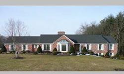 Just Reduced,Custom Built all brick rancher on 5 acres is one of a kind. Open floor plan, two, 2 car garages. Custom Cherry cabinets, breakfast nook,family rm w/cathedral ceiling & wooden beams, Gas FP. MBR has walk in closet, Jacuzzi tub.W/O lower level