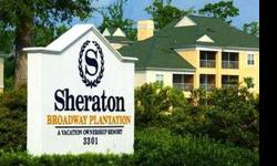 The villas at Sheraton Broadway Plantation offer all the luxuries a resort home should have, including a living room with sleeper sofa, an entertainment center, and a color TV in each bedroom. All feature a fully equipped kitchen, a separate dining area