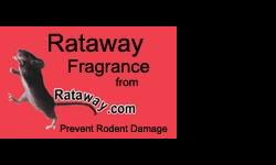 Spray Rataway Fragrance to protect property from rats, mice, squirrels, etc... use to protect homes, business, auto, machinery,....safe around pets & children